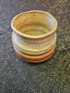 Handcrafted Speckled Cream and Brown Stoneware Pottery